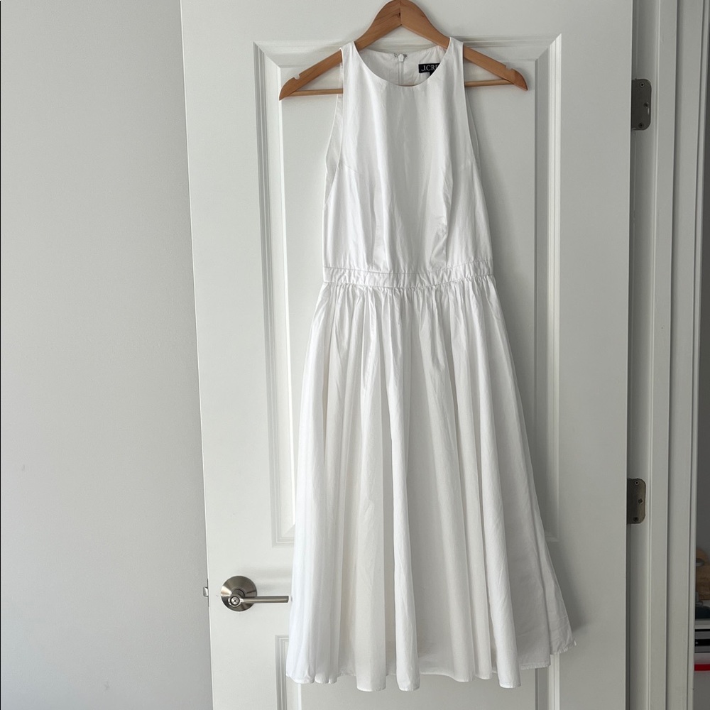 J. Crew High-Neck Cotton Poplin Midi Dress
